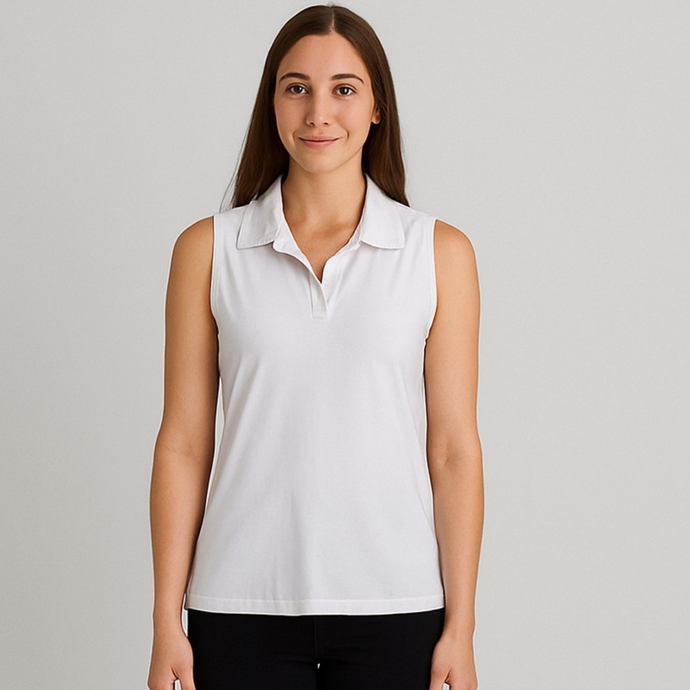 Y2K Sleeveless V-neck Collar Cotton Golf Athletic Tank Too XS Small